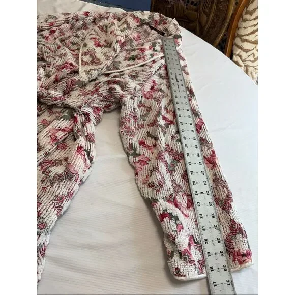 Stan Herman For Herbcraft Vintage Chenille Floral Robe Size Large - Picture 6 of 12